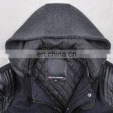 2015 Last Fashion Quilted Movable Hood Baseball Jacket Leather Sleeves thumbnail-4