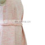 Fashion Sexy Pink Sleeveless Tweed Dress for Women thumbnail-4