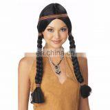 Halloween Carnival Party Native American Indian Wig for Adults thumbnail-4