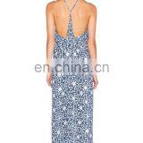 Custom Made Sublimation Print Fashion Women Silk Long Beach Dress 2017 thumbnail-3