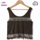 Women Wear Fashion Top Tank With Bottom Ruffles Design Your Own Tshirt