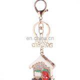 Stock Christmas Gift Charm Lady Rhinestone Metal Christmas Stockings Keychain thumbnail-6