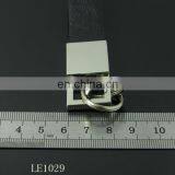 Black PU Leather Silver Metal Keychain Promotional Impressing Leather Keyring thumbnail-6