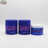 Matte Blue Color PET Plastic 300g 500g Cosmetic Pot Hair Product Cream Jar