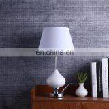 Nordic Fashion Design White Ceramic Ball Decorative Metal Base Custom Modern Table Lamp for Hotel Home Decor