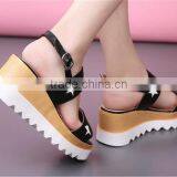 2016 New Design Comfortable Ladies Female Woman High Heel Platform Genuine Cow Leather Sandals With Stars Decoration thumbnail-5