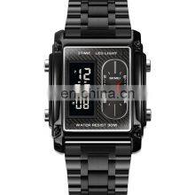 SKMEI 1868 Sport Jam Tangan Skmei Stainless Steel Bracelet Men Led Digital Watches thumbnail-1