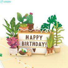 Happy Birthday Plants 3D Pop-up Card Best Birthday Blessing Card Gift for Parents thumbnail-3