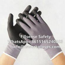 15Gauge Nylon Spandex Liner Microfine Nitrile Foam Coated Gloves Oil Resistant Gloves Mechanic Gloves