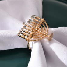 Factory Customized New Style Metal Candelabra Gold Napkin Ring thumbnail-3