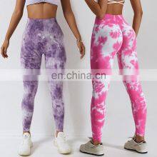 Yoga Leggings Pants Women Hot Girls Yoga Pants Custom Sexy High Waist Tie Dye New Sport Fitness Seamless Yoga Leggings For Women thumbnail-3