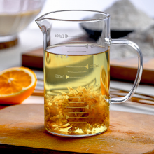 High Borosilicate Glass Cup With Handle and Bamboo Lid 350ml 500ml 1000ml