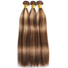 Highlight 4/27# Straight Bundle 100% Human Hair Virgin Hair no Shedding no Tangle thumbnail-3