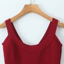 2025 New Fashionable Elegant Female Black High-Stretch Waist Cinch Mini Dress Knit Dress thumbnail-2