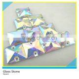 Sew on Octagon AB Crystal Glass Stone Pointface 2 Holes for Clothes Decoration thumbnail-3