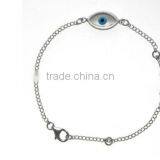 Evil Eye and Sideways Cross Bracelet