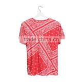 OEM Brand New 3D Print Bandana Red Latest Women Sublimation Printing T-shirt thumbnail-3