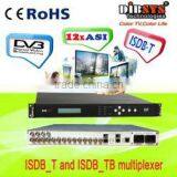 Up to 6 Channels Input and 2 Channels Output ISDB-T and ISDB-TB Digital TV Multiplexer for Japan