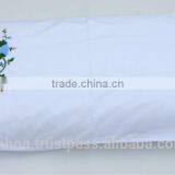 White cotton flowers embroidered hemstitched pillowcases