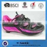 2016 OEM Road Cycling Shoes Route With 3 Straps Compatiable With Look SPD Pedal Black Fuxia