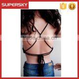 C627 Hot Sale Black Sexy Ladies Crochet Bra Pattern Women Knit Beach Bustier thumbnail-2