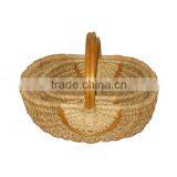 Rattan and Seagrass Picnic Basket With Handle