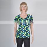 Women's custom full printing fitness softextile T shirt