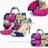 2016 factory cheap price Ankara fabric shoes and bags/wax shoes and bags /ladies Ankara print high heel shoes                        
                                                Quality Choice
                                                    Most P