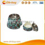 Chi-buy Blue Cartoon Girl Detachable Dual Melamine Pet Bowl Antiskid Dog Cat Food Water Bowl,M Size:5.12"LX6.89"WX2.36"H thumbnail-2
