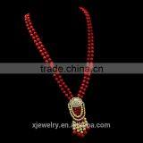 2016 fashion multi layer red shell pearl beads necklace
