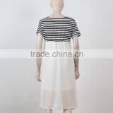 Woman Dresses New Summer 2016 Short Sleeve Shirt Dress Cotton Chiffon Fabric Fluqi Appare thumbnail-3