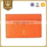 100% Real Ostrich Skin Business Card Holders Customized Genuine Leather Card Holder