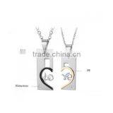 Stainless Steel Black and Rose Golden Love Heart Necklace thumbnail-2