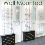 wall mounted eyeglasses display shelf