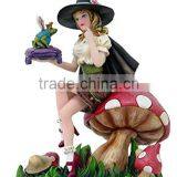 Personalized Handmade Painted Decorative Resin Witch Wild Mushrooms Statue thumbnail-1