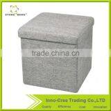 Store More Fabric Foldable Storage Stool thumbnail-3