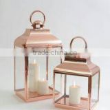 rose gold plated stainless steel lantern
