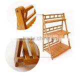 Popular Garden 3-tier Bamboo Plant Stand Flower Shelf for Outdoor Display thumbnail-3