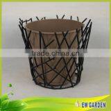 European Modern Rural Style Handmade Decorative Standing Metal Wire Vases thumbnail-5