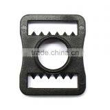 5/8" Chin Strap Buckle, Plastic Adjustable Buckle With Teeth, Plastic Adjustable Loop With Teeth in Black thumbnail-2