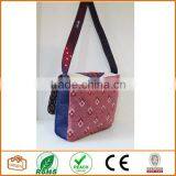 Red, White and Blue Upcycled Messenger or Laptop Bag Made With Vintage Materials OOAK thumbnail-4