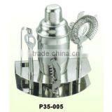 5pcs High Quality Stainless Steel Bartending Set With SS Holder thumbnail-1