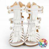 2017 Summer Shoes Leather Kids Girl Baby Gladiator Sandals Little Girls High Tassels Sandal With Zippers thumbnail-2