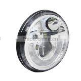 DOT E-mark 7 " H4 Head Light With Haol and DRL 7 Inch Round CREA Black LED Projector Headlight for Jeap JK TJ LJ CJ Defender thumbnail-4