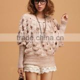 ladies fashion cutout sexy pullover knit sweater
