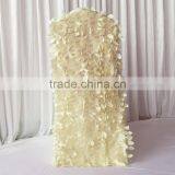 2016 New Design 3D Ruffled Wafer & Leaf Shape Taffeta Back Stretchy Lycra Chair Cover 100PCS For Sale thumbnail-3