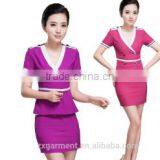 OEM Chinese Hotel Restaurant Uniform Waiter Hotel Cotton Housekeeper Uniform for Waitress Apron Uniform thumbnail-2