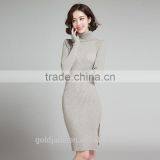 Clothing Factory 2016 Winter Latest Pullover Long Knitted Dress Sweater Designs for Women thumbnail-6