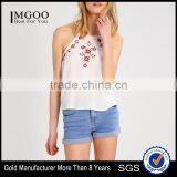 MGOO China Tank Top Manufacturer Sexy Transparent Women Embroidered Tank Tops With Hole In The Back thumbnail-1