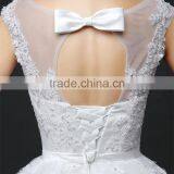 Women Sexy Strapless See-through Hollow Back Beaded Lace Appliqued Wedding Dress Back Straps Crossover thumbnail-6